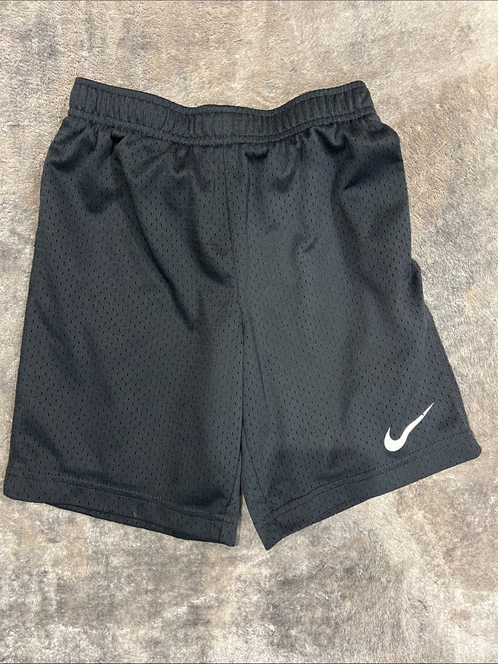 Nike Boys Gray Athletic Mesh Shorts with White Swoosh